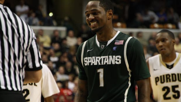 Kalin Lucas gets another shot to play some college ball this Friday.  Photo courtesy of Mark Boomgaard.